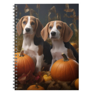 Caderno Espiral Filhote de Foxhound Americano Delícia de Outono