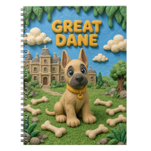 Caderno Espiral Filhote de Grande Danese Fofo, Cachorrinho