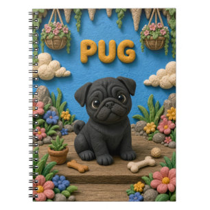 Caderno Espiral Filhote de Pug Fofo, Cachorrinho