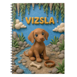 Caderno Espiral Filhote de Vizsla Fofo, Cachorrinho