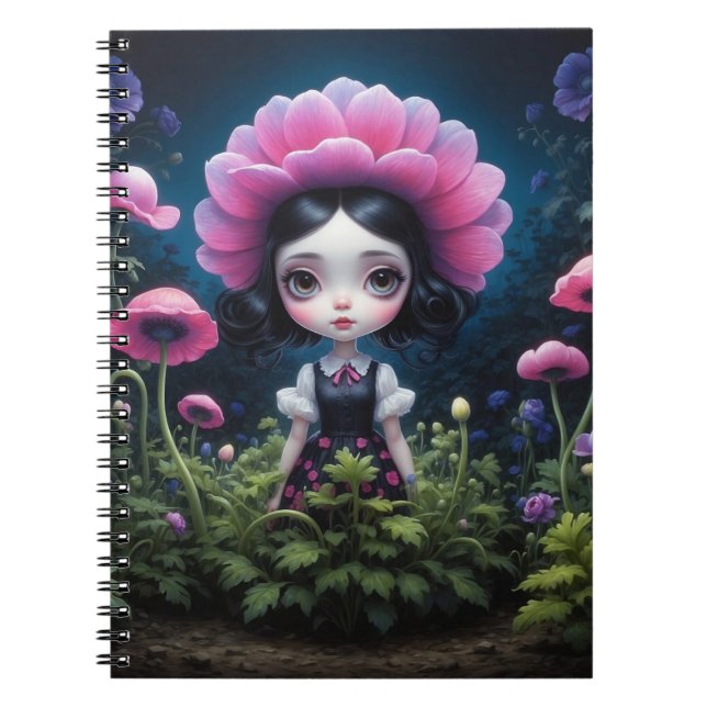Caderno Espiral Fille mystérieuse inspiration Mark Ryden (Frente)