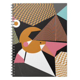 Caderno Espiral Filme do padrão de fundo dos triângulos abstrato m