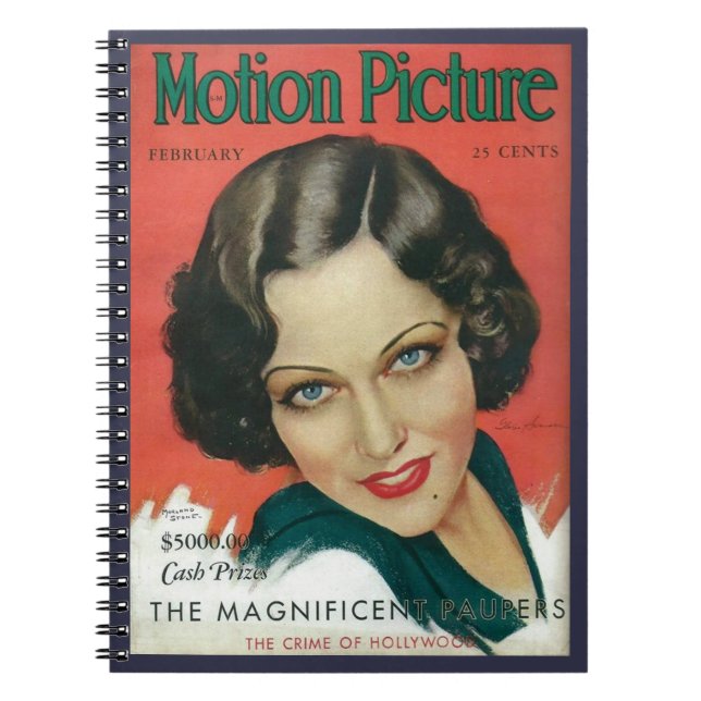 Caderno Espiral Filmes Fevereiro De 1931 cobrir Gloria Swanson (Frente)