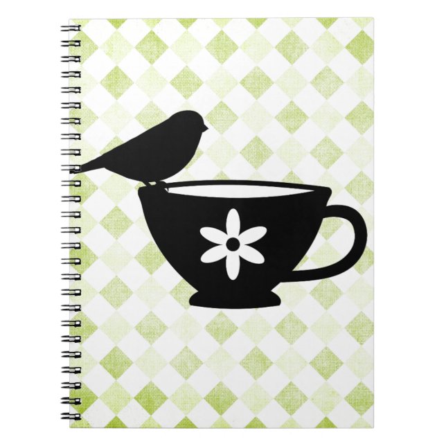 Caderno Espiral Finch na teacup Silhouette (Frente)