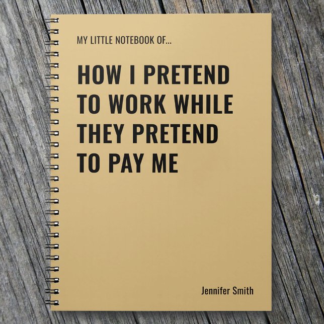 Caderno Espiral Fingir Trabalhar no Escritório de Cotação Engraçad (Criador carregado)