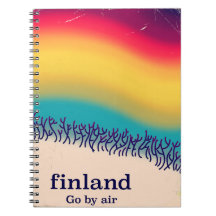Finlândia retro férias "arco-íris" poster.