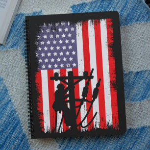 Caderno Espiral Fio Americano Orgulhoso Trabalhador de Utilidade P