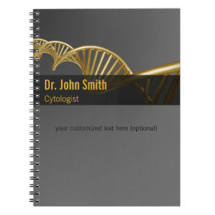 Caderno Espiral Fio de DNA Ouro Profissional Luxo Médico