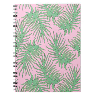 Caderno Espiral Fios de Fern em rosa.