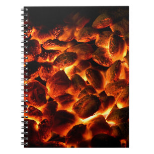Caderno Espiral Fios de queimadura a quente vermelha