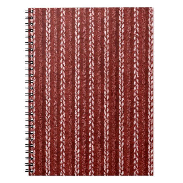 Caderno Espiral Fios Vermelhos Tecidos Falsos   (Frente)