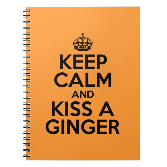 Caderno Espiral Fique calmo e beije um Ginger (Frente)
