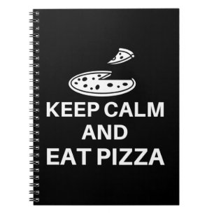 Caderno Espiral Fique Calmo E Coma Pizza
