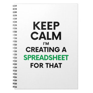 Caderno Espiral Fique calmo, estou criando uma planilha para isso