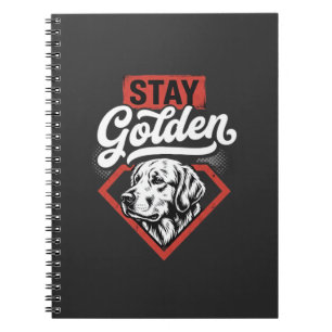 Caderno Espiral Fique Dourado Retriever Dourado Retrô Cachorro
