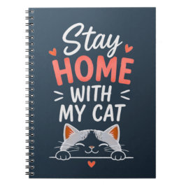 Caderno Espiral Fique em Casa Com Meu Gato Introvertido Aconchegan