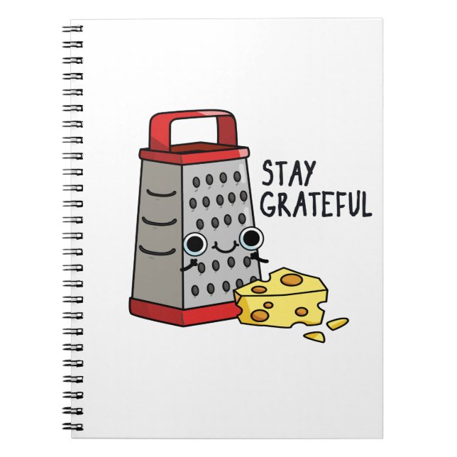 Caderno Espiral Fique Grato Piada Engraçada de Queijo (Frente)