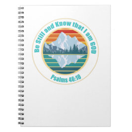 Caderno Espiral Fique quieto e saiba que eu sou Deus Bíblia Verse