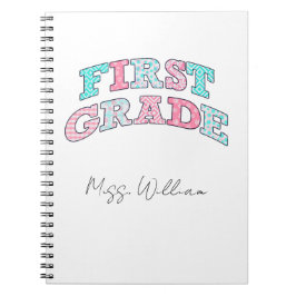 Caderno Espiral First Grade Teacher Personalized Spiral