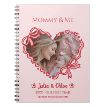 First Mother's Day Photo Heart Frame Red Pink Bow