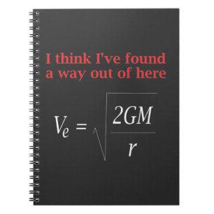 Caderno Espiral Física engraçada Piada escapando da Velocity Gra