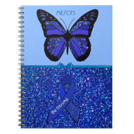 Caderno Espiral Fita Azul de Conscientização da ME/SFC e Borboleta