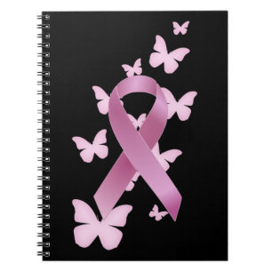 Caderno Espiral Fita cor-de-rosa da consciência