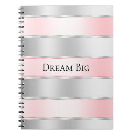 Caderno Espiral Fita Cor-de-Rosa Glam Silver