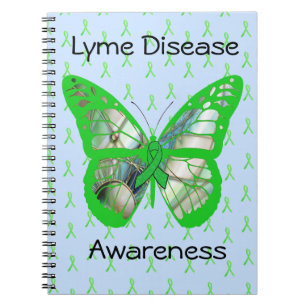 Caderno Espiral Fita de Sensibilização para a Doença de Lyme Verde