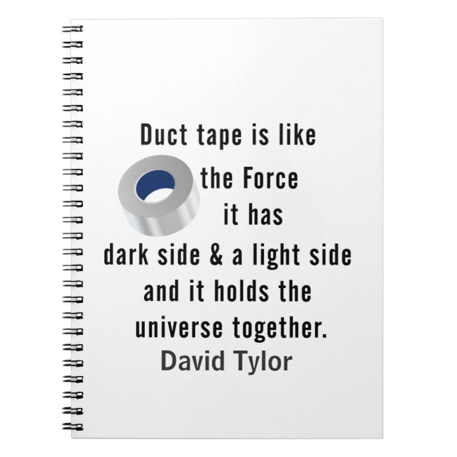 Caderno Espiral Fita Duct, humor de engenharia (Frente)