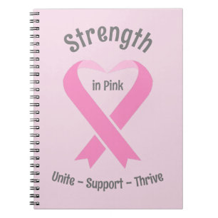 Caderno Espiral Fita Rosa de Consciência do Cancer da Mama