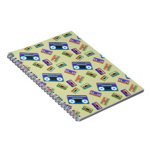 Caderno Espiral Fitas Cassete Amante Vintage Retro Registros Antig