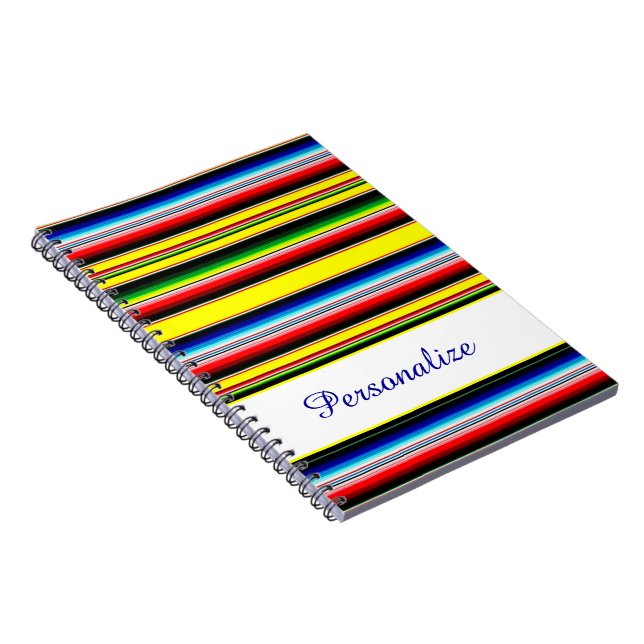 Caderno Espiral Fitas de serape personalizadas (Lado Direito)