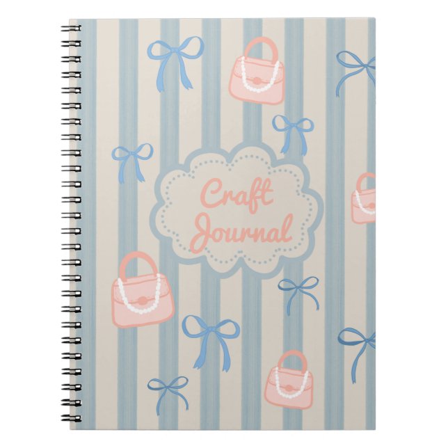 Caderno Espiral Fitas e Bolsas personalizadas do tema Coquette (Frente)