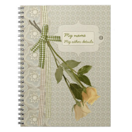 Caderno Espiral Fitas e rosas suspensos CC0833 Retro romântico