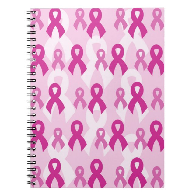 Caderno Espiral Fitas/Luz cor-de-rosa...Cancer da mama (Frente)