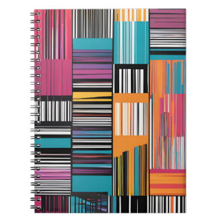 Caderno Espiral Fitas vívidas: Notebook Abstrato moderno