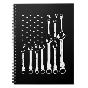 Caderno Espiral Flag Usa Mechanical Wrenches Americanas Para Mulhe