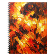 Flames of Passion Abstract Art Notebook