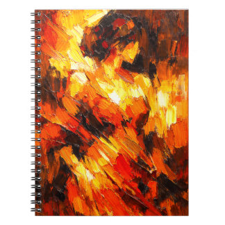 Caderno Espiral Flames of Passion Abstract Art Notebook 