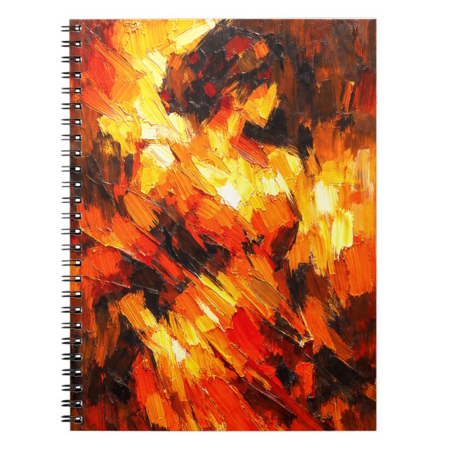 Caderno Espiral Flames of Passion Abstract Art Notebook  (Frente)