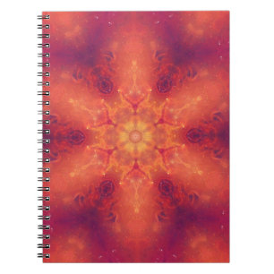 Caderno Espiral Flaming Fiery Phoenix Burning Snowflake