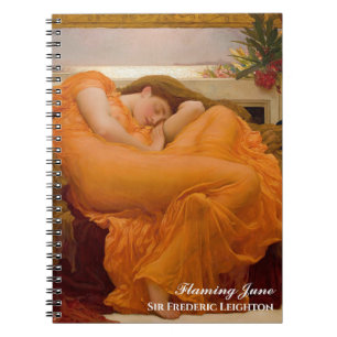Caderno Espiral Flaming June por Frederic Leighton Orange