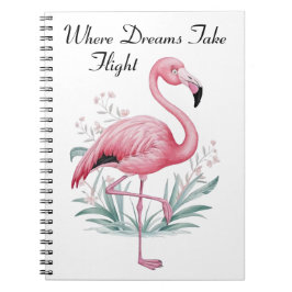 Caderno Espiral Flamingo e Flores