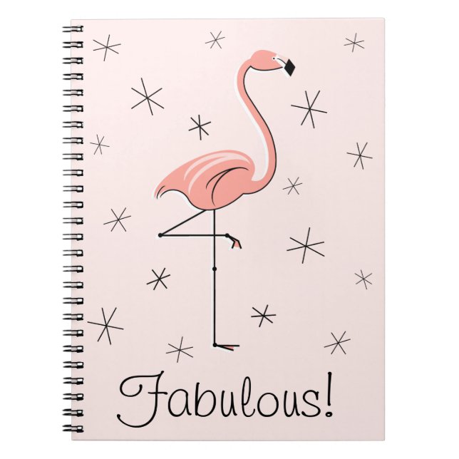 Caderno Espiral Flamingo Fabuloso! Texto do bloco de notas (Frente)