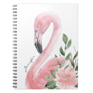 Caderno Espiral Flamingo Flamingo Watercolor, rosa, tropical com s