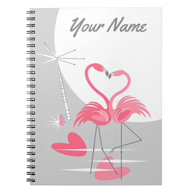Caderno Espiral Flamingo Love Large Moon Name notebook (Frente)