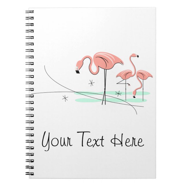 Caderno Espiral Flamingo Ocean Trio 3 Texto notebook (Frente)
