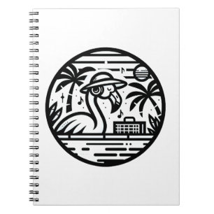 Caderno Espiral Flamingo Ouvindo Música - Víblias Tropicais