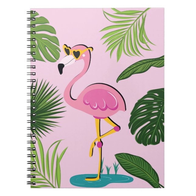 Caderno Espiral Flamingo Palm Sai Design Tropical (Frente)
